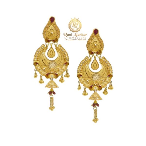 Gold Jhala Earring18kt