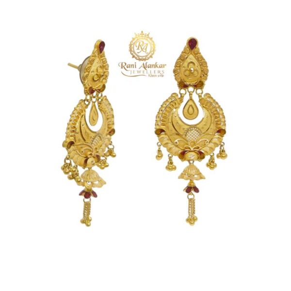 Gold Jhala Earring18kt