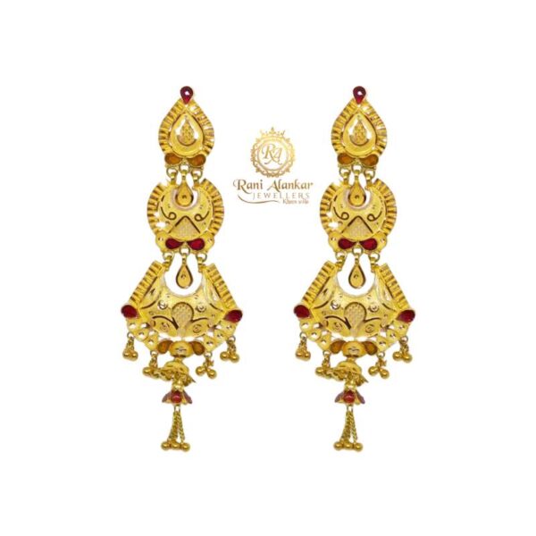 Party Wear Gold Earring18kt