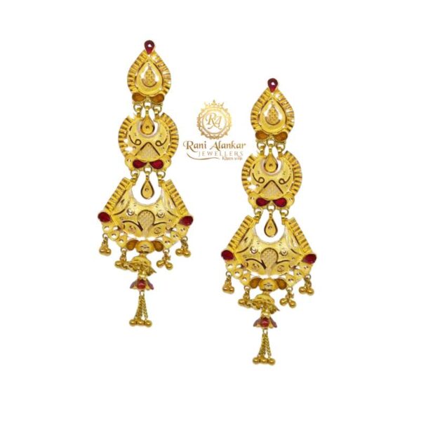 Party Wear Gold Earring18kt