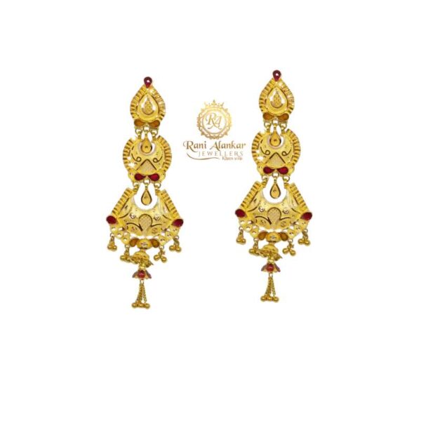 Party Wear Gold Earring18kt