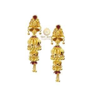 Gold Jhumka 3stap Design 18ct