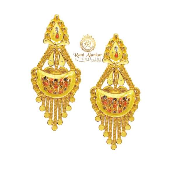 Gold Fancy Bridal Earring Design