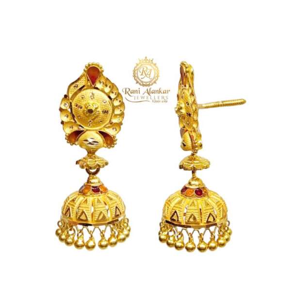 Gold Jhumki Design 22kt Purity by Rani Alankar Jewellers