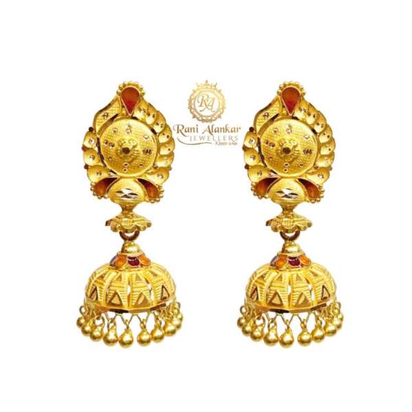 Gold Jhumki Design 22kt Purity by Rani Alankar Jewellers