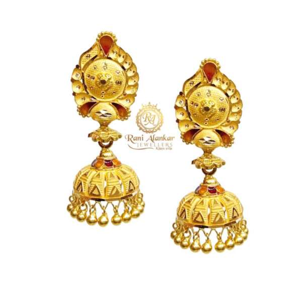 Gold Jhumki Design 22kt Purity by Rani Alankar Jewellers