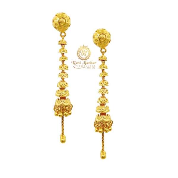 Gold Fancy Eight Stap Earring Design