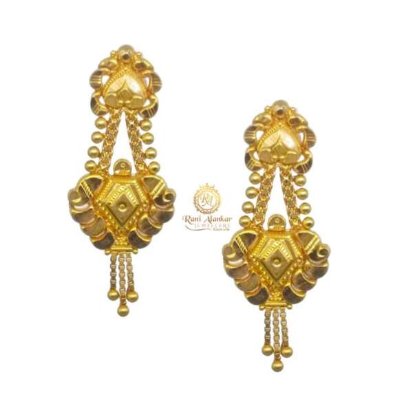 Gold Light Weight Earring Design 18kt