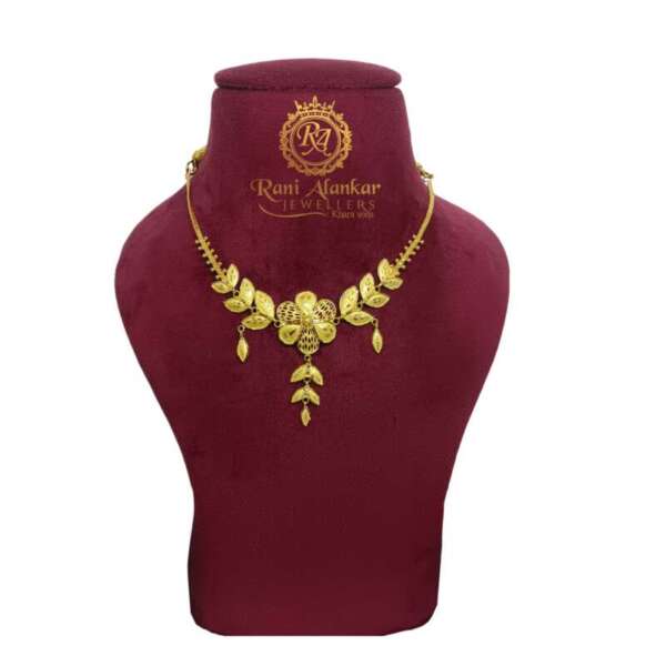 Gold Flower Design Necklace 22kt