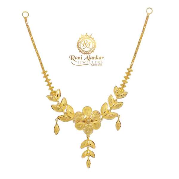 Gold Flower Design Necklace 22kt