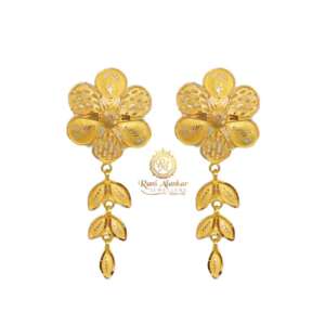 Gold Flower Design Earring 18kt