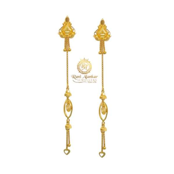 Fancy Religious Evening Wear Yellow Gold 22kt Earrings