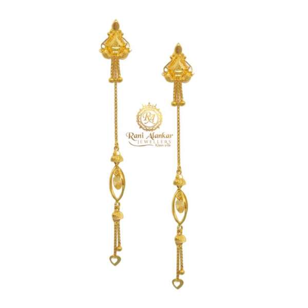 Fancy Religious Evening Wear Yellow Gold 22kt Earrings