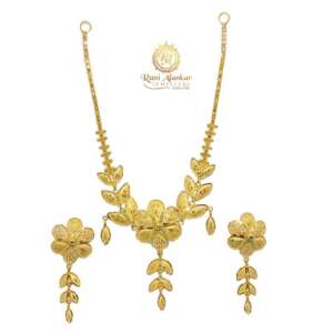 Gold Flower Design Necklac Set