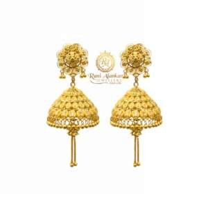 Yellow Gold Jhumka 18kt by Rani Alankar Jewellers